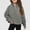 Light Gray, variant on CCRFTGI Sweatshirt for Girls Oversized for Children Half Zipper Cropped Sweatshirt Long Sleeve Comfort Soft Pullover Tops Thumb Hole Hot Pink 6-7Years