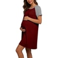 thumbnail image 3 of Diufon Nursing Dresses Breastfeeding 3 in 1 Labor/Maternity/Nursing Short Sleeve Round Neck Maternity Nightgown, 3 of 8