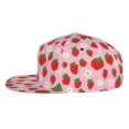 thumbnail image 3 of Balery Baseball Cap Flat Bill Hats for Men Adjustable Size for Running Workouts and Outdoor Activities All Seasons Dad Hat(Hand Drawn Strawberry ), 3 of 9