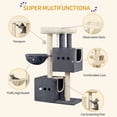 thumbnail image 2 of Cat Tree, 39‑Inch Tall Multi‑Level Cat Tower for Indoor Cats with 2 Cat Caves and Cat House, Dark Gray, 2 of 8