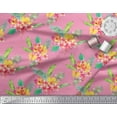 thumbnail image 2 of Soimoi Pink Rayon Fabric Plumeria & Floral Printed Craft Fabric 1 Yard 58 Inch Wide, 2 of 3