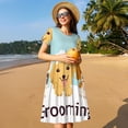thumbnail image 4 of Disketp Cute Dog In Bathtub1 para Vestido de Manga Corta para Mujeres, Vestidos de Verano para Mujeres, Casual y Holgado para la Playa, 4 of 6
