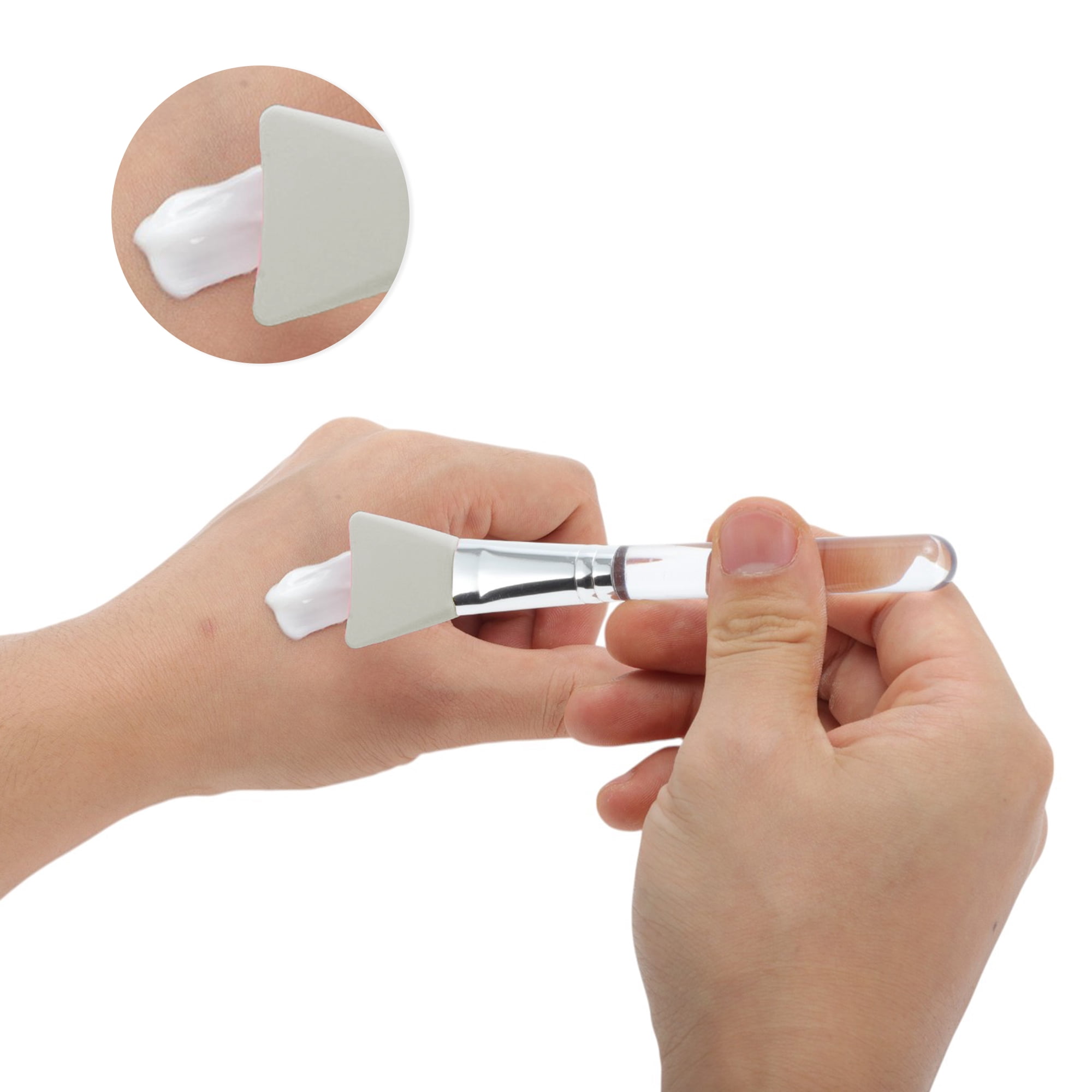 Unique Bargains Durable Flat Head Facial Mask Brush 1 Pc Gray