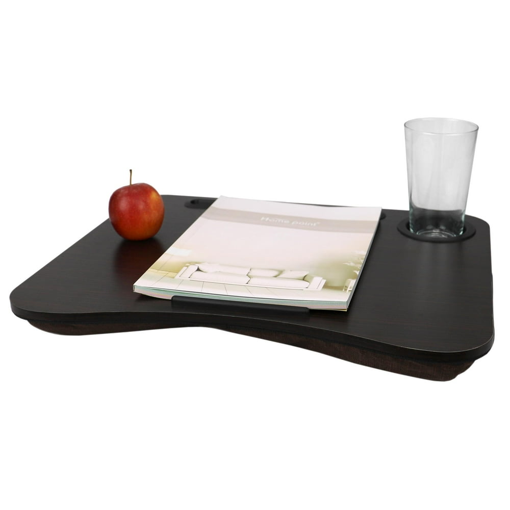 Large Size Wood Lap Desk with Luxury Comfort Foam Cushion, Cherry Wood