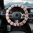 thumbnail image 6 of Winter Steering Wheel Cover, Faux Wool Short Hair Handle Cover, Warm Cold-Proof Lint Grip for Cars, Wine or Coffee Color, Standard Size 38cm/15in, 6 of 6