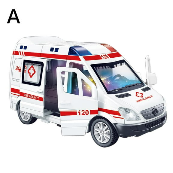 Ambulance Vehicles Car Model Car Toy for , Simulation Sound and Light