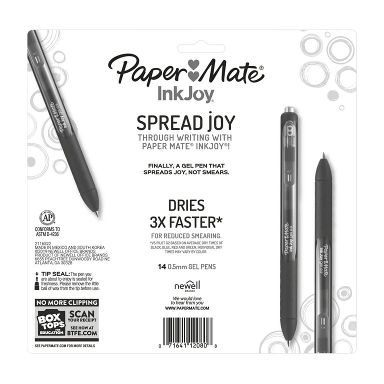 Paper Mate InkJoy Retractable Gel Pens Fine Point 0.5 mm Assorted Colors (14 ct)
