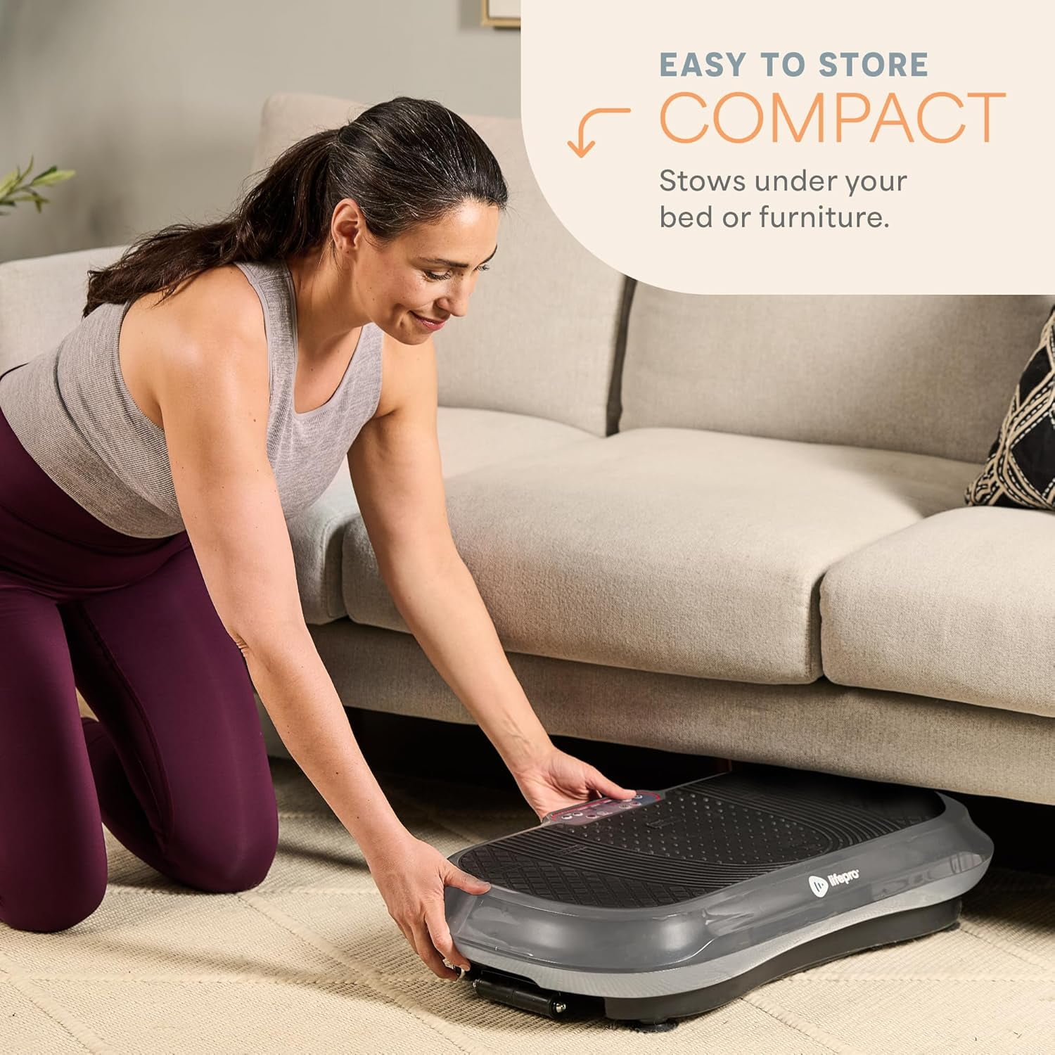 Lifepro Waver Vibration Plate Exercise Machine – Full Body Vibrating Plate for Lymphatic Drainage, Muscle Toning & Fat Loss – Includes Loop Bands, Remote & 99 Speed Settings - Gray