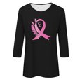 thumbnail image 4 of Alkepwun Breast Cancer Shirt for Women Love Heart Pink Ribbon Shirt Cancer Awareness T-Shirts Support Survival 3/4 Sleeve Tops, 4 of 5