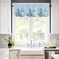 thumbnail image 3 of Christmas Kitchen Curtains and Valances Set, Xmas Gnomes Winter Trees Snowflakes Light Blue Rod Pocket Window Valance Window Curtain Panels for Living Room Bedroom Laundry, 27.5x36in, 3 Pieces, 3 of 7