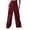 Burgundy, variant on Aellinatey High elastic casual solid color high waist zipper elegant button straight pants