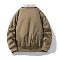 thumbnail image 4 of Mens Cotton Jacket Faux Fur Collar Full Zip Long Sleeve Casual Loose Fit Workwear Fall Winter Warm Coats with Pockets (XXL, Coffee), 4 of 4