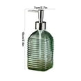 thumbnail image 3 of Glass Soap Dispenser Horizontal Stripe Glass Soap Dispenser Bottle 350ml Capacity for Hand Soap Shampoo Shower Gel, Press Type Pump Refillable Container Bathroom Kitchen Decor Horizontal Stripe, 3 of 6