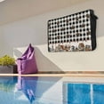 thumbnail image 6 of Outdoor TV Cover 48 to 50 Inches, Black White Buffalo Plaid Country Star Barn Barrel Farmhouse Waterproof TV Cover with Remote Control Pocket, Flat Screen TV Cover Protector for Outside TV, 6 of 6