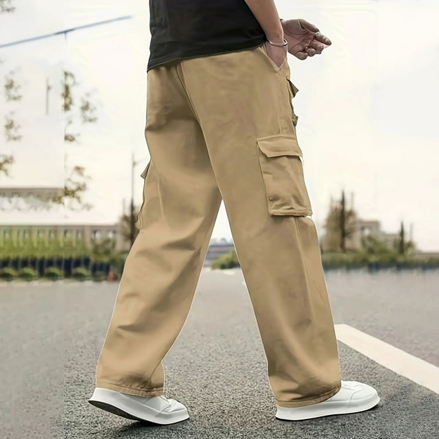 Men's Casual Elastic Waist Drawstring Pants, Solid Color Summer Shorts with Comfortable Polyester Fabric
