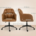 thumbnail image 3 of HOMCOM Chaise de Bureau Pivotante, Chaise de Bureau à Hauteur Réglable, Brun, 3 of 10