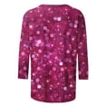thumbnail image 4 of Busydd Womens Tops Trendy Round Neck Sequin Tops Casual 3/4 Length Sleeve Spring Summer Tee Shirts for Women Versatile Comfort Going Out Blouses, 4 of 5