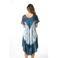 thumbnail image 2 of Riviera Sun Tie Dye Summer Dress with Raglan Eyelet Sleeve & Embroidery (Royal / Sky, 1X Plus), 2 of 4