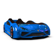LAMBO RX Twin Race Car Bed with LED & Sound FX, Kids Racecar Bedroom