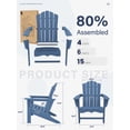 thumbnail image 2 of KINGYES HDPE Adirondack Chair Set of 2, All-Weather Outdoor Fire Pit Chairs for Patio Deck Lawn, Navy, 2 of 8