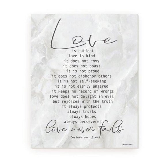 Love Is Patient Love Is Kind Rustic Framed Wood Farmhouse Wall Sign 12x15 (Unframed)