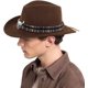 thumbnail image 2 of Sombrero de vaquero deformable unisex, sombrero de vaquera occidental, sombrero de vaquero para el interior del país, sombrero Fedora de ganadero con banda trenzada y calavera de toro, 2 of 7