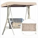 thumbnail image 1 of Toldo para asiento de columpio de jardín, dosel de repuesto para asiento de columpio, funda para silla de hamaca, tela de poliéster impermeable anti UV 191*120*20cm Beige, 1 of 4