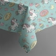 thumbnail image 5 of Light Blue Cartoon Unicorn Donut Lollipop Pattern Square Tablecloth,Waterproof Square Table Cover,Wipeable Spillproof Washable Table Cover for Home Kitchen Party Decor 60"x60"(152x152cm), 5 of 6
