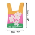 thumbnail image 4 of Unique Bargains 1 Pc Knitted Wrist Bag Flower Letter Gift Bag Pink Yellow, 4 of 5