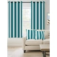 thumbnail image 2 of Teal Striped Blackout Curtains 54 Inches Long for Bedroom, Simple Art Vertical Stripe Farmhouse Thermal Insulated Room Darkening Black Out Window Curtain Panels Grommet Drapes for Living Room, 2 of 8