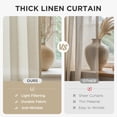 thumbnail image 4 of Juego de cortinas Joydeco de lino, 244 cm de longitud, 2 paneles, color blanco marfil, 4 of 7