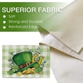 thumbnail image 2 of St. Patrick''s Day Top Hat Placemats Set of 4, Eucalyptus Leaves Shamrock Clover Plaid Farmhouse Dining Table Place Mats, Gold Horseshoe Irish Holiday Kitchen Decor Home Decoration 12 x 18 Inch, 2 of 5