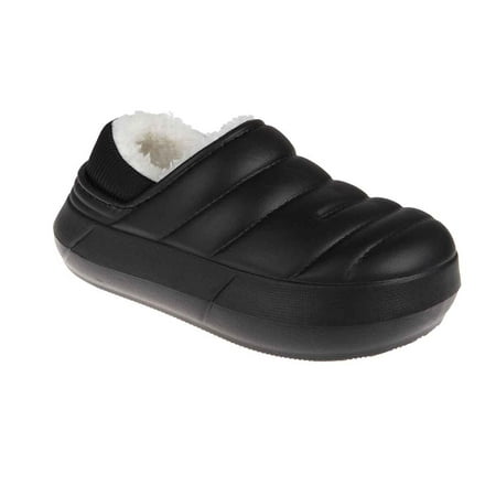 

FOAMWALK COMFORTABLE EVA PUFFY FUR LINED CLOG W/ SHERPA LINING FOOTWEAR FALL WINTER INDOOR OUTDOOR TODDLER SHOES - CLOGS FOR TODDLER Black 9/10