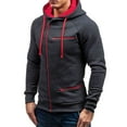 thumbnail image 4 of UTTOASFAY Mens Long Sleeve Tops Men Couple Warm Solid Zipper Stand Collar Long Sleeve Sport Outdoor Coat Outwears Gray L, 4 of 9