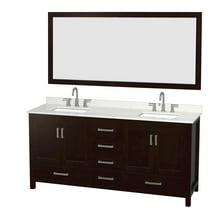 Wyndham Collection Wcs141472d-Qtz-Us3m70 Sheffield 72" Free Standing Double Basin Vanity