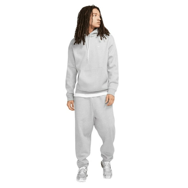 Nike Men's 2Piece Jogger Set Solo Swoosh Jogger Pants and Hoodie Tracksuit Set, Grey, S