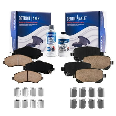 Detroit Axle - Brake Pads for 08-11 Chrysler Town & Country Dodge Grand Caravan, 09-11 Journey VW Routan, Front & Rear Ceramic Brake Pads w/Hardware 2008 2009 2010 2011 2012 Replacement