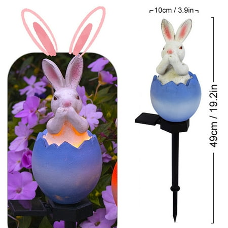 

RONSHIN Led Solar Inserted Lights Cartoon Rabbit Shape Eggshell Lamp For Patio Outdoor Garden Villa Lawn Decoration