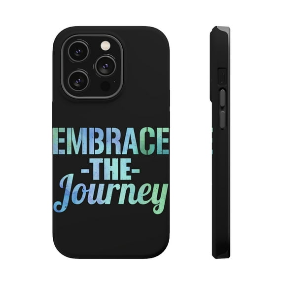 DistinctInk Tough Case for Apple iPhone 15 PRO (6.1" Screen), Compatible with MagSafe Charging - Embrace The Journey