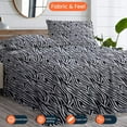 thumbnail image 3 of 500-Thread Count Pure Egyptian Cotton Sheets, Full XXL (54" x 84") Size Sheet Set, 4-PCs Sheet Set, Full XXL Size, Fits 25-30" Deep Pocket Sheets, Bed Sheets, Zebra Print, 3 of 5
