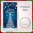 thumbnail image 2 of Blue Theme Christmas Banner White Christmas Tree New Year Display Golden Star Snowflake Design Holiday Backdrop for Christmas Party New Year Celebration Indoor Decoration, 2 of 9