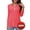 #1 Peach Pink, variant on Women Tops 3/4 Sleeve Zip Collared Polo Shirts Casual V Neck Fall Blouses Solid Pink Tee Clothes Size XL