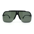 thumbnail image 2 of Mens Rimless Half Rim Oversized Mobster Rectangle Racer Plastic Sunglasses Matte Black - Green, 2 of 4