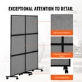 thumbnail image 6 of KFFKFF 2-Panel Freestanding Office Partition, Privacy Divider for Noise Reduction and Space Separation, Dark Grey, 6 of 9