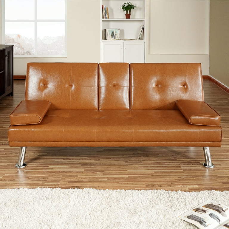 Naomi home futon sofa with armrest and cupholders online