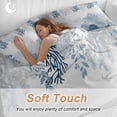 thumbnail image 4 of Queen 4 Piece Bedding Set Blue Ocean Conch Coral Summer Soft Breathable Duvet Cover and Pillowcase, Abstract Starfish Seagrass Duvet Cover Set Bed Sheets for Bedroom Dormitory Guest Room, 4 of 9