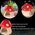 thumbnail image 4 of shiyou-Ceramic Fish Tank Decor, Cute Mushroom House Aquarium Decorations, Betta Tank Accessory Ornament for Small Fish Goldfish Shrimp (Red), 4 of 4