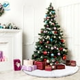 thumbnail image 3 of Deago White Faux Fur Christmas Tree Skirt, 30.5" x 30.5" x 30.5", 3 of 10