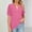 Hot Pink, variant on Olyvenn Womens Summer Business Casual Blouses Eyelet V Neck Puff Short Sleeve Shirts Hollow Out Cute Lace Tops Blue L