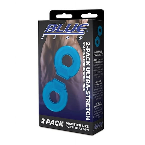 Blue Line C & B Ultra-stretch Stamina Endurance Ring - Jelly Blue Pack Of 2